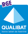 Logo RGE Qualibat, Wood Houser by Dubuc, constructeur de main en bois en Vendée